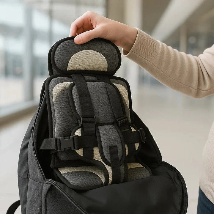Faltbarer Reisesitz für Kinder, sicher & kompakt, ideal für Autos und unterwegs.