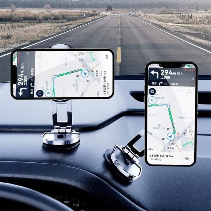 Flexibler, faltbarer magnetischer Smartphone-Halter, ideal für Armaturenbrett oder Lüftung im Auto.