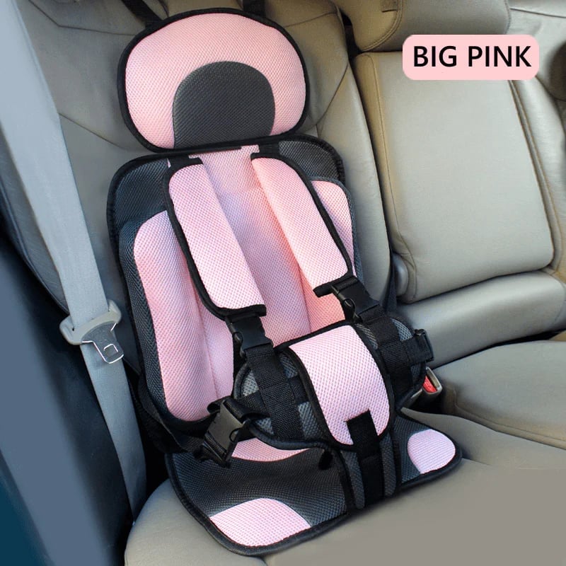 Atmungsaktiver faltbarer Kindersitz. 5-Punkt-Gurt für sichere Fahrten im Auto und unterwegs. Babyausstattung.