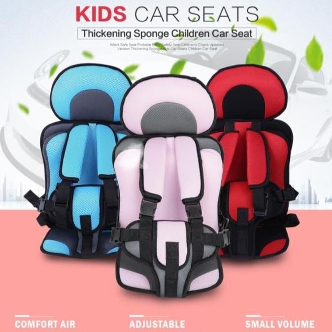 Tragbarer Kindersitz, faltbar, für unterwegs. Sicherer 5-Punkt-Gurt für Babys & Kleinkinder im Auto.