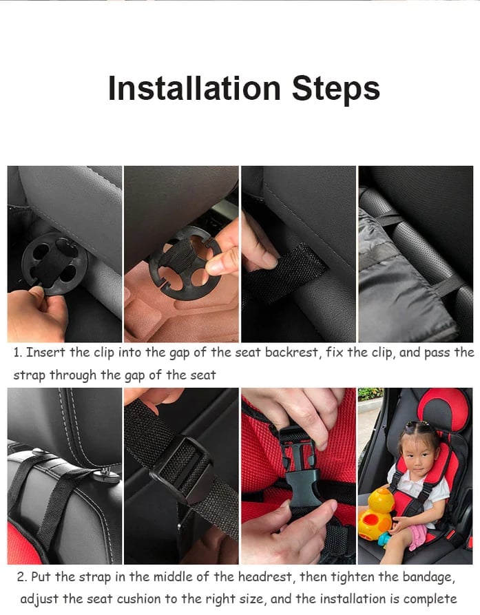Leichter & faltbarer Kindersitz für Kinder. 5-Punkt-Gurt für Sicherheit im Auto & auf Reisen.