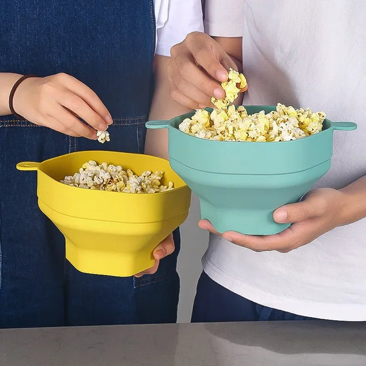 Wiederverwendbarer Silikon Popcorn-Maker für die Mikrowelle, macht schnell knuspriges Popcorn.