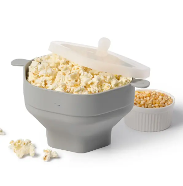 Gesunder Silikon Popcorn-Maker für Mikrowelle, wiederverwendbar & faltbar, ideal für jeden Haushalt.