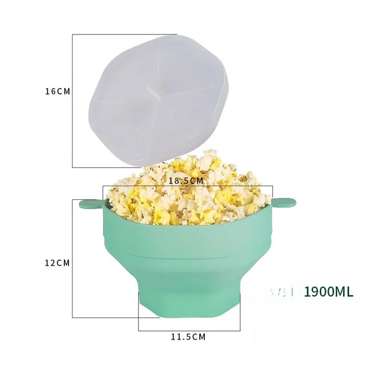 Schneller Silikon Mikrowellen Popcorn-Maker für knuspriges Popcorn, einfach zu nutzen & reinigen.