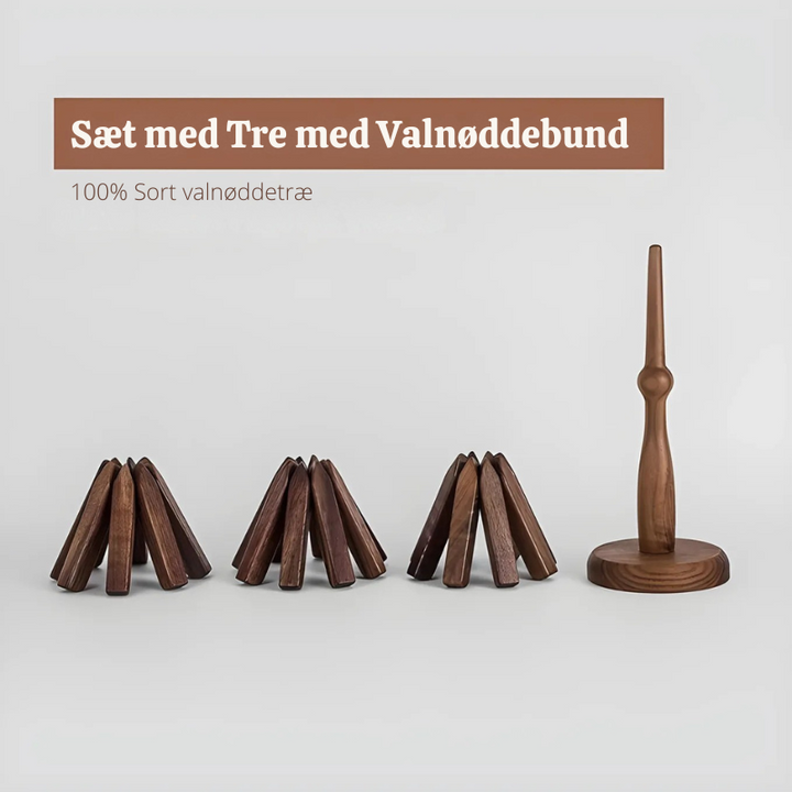 Faltbarer Topfuntersetzer aus Holz, klappbar, schützt Ihren Esstisch vor Hitze. Ideal als Küchenzubehör.