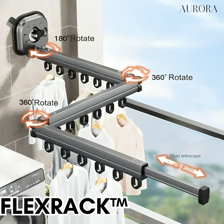 Faltbarer Wand-Wäscheständer, platzsparend, ideal für Zuhause & Balkon. Schnelle Vakuum Montage.