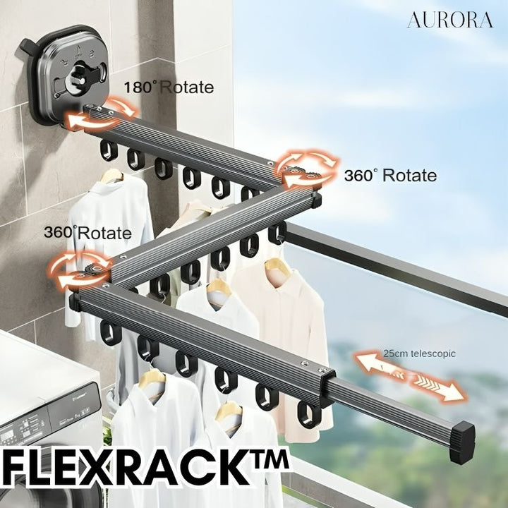 Faltbarer Wand-Wäscheständer, platzsparend, ideal für Zuhause & Balkon. Schnelle Vakuum Montage.
