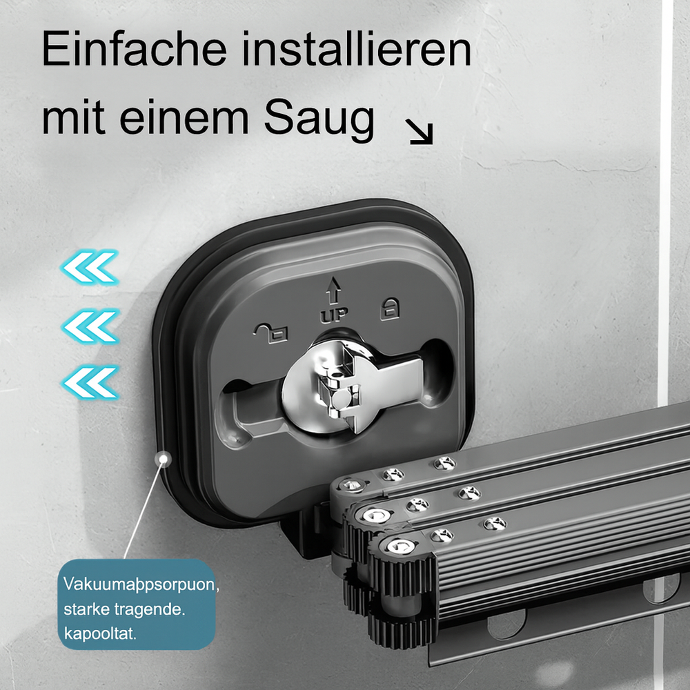 Praktischer Wandtrockner faltbar ohne Bohren, robustes Trockengestell für den Balkon & Innenbereich.