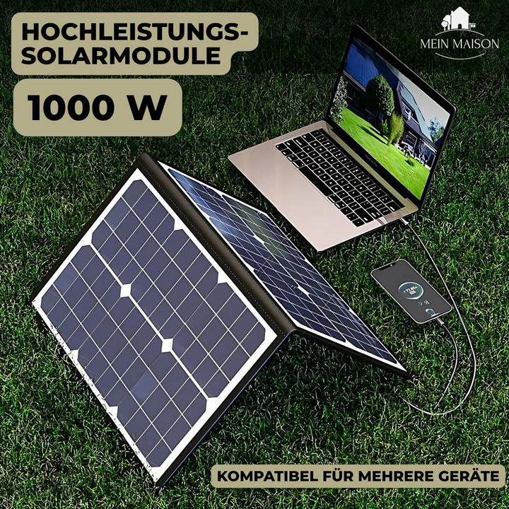 Mobiles 1000W Solarpanel-Komplettset mit MPPT & USB-C für Outdoor-Abenteuer.