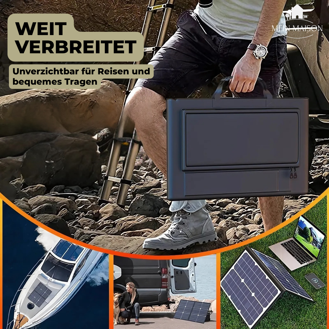 Kompaktes faltbares 1000W Solarpanel für Boot, Caravan & Camping; schnelle Energieversorgung.