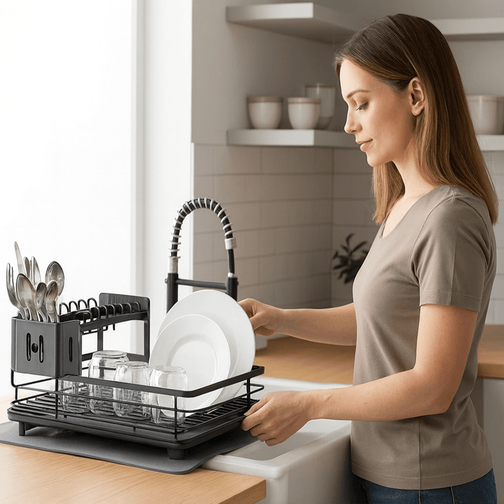 Hochwertiges faltbares Abtropfgestell in elegantem Design. Passt perfekt zu jeder modernen Kücheneinrichtung.
