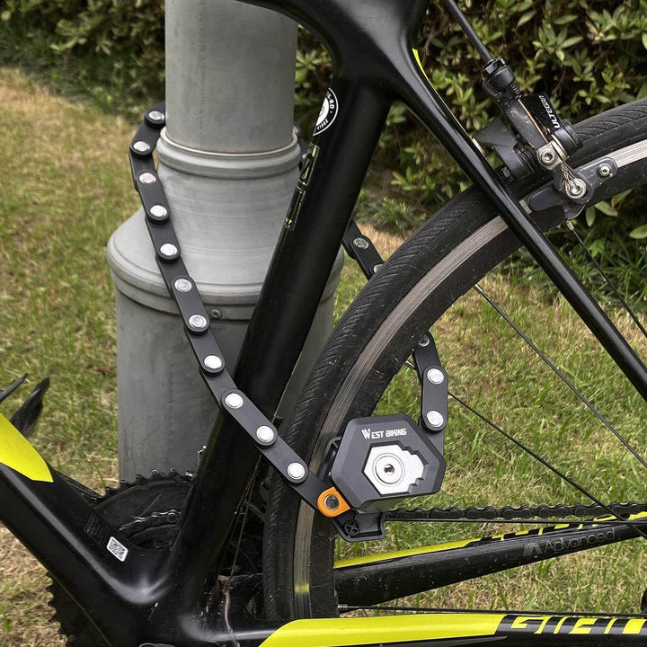 Sicheres Faltschloss für Fahrräder. Flexibler Diebstahlschutz, einfach zu handhaben für E-Bike & Roller.