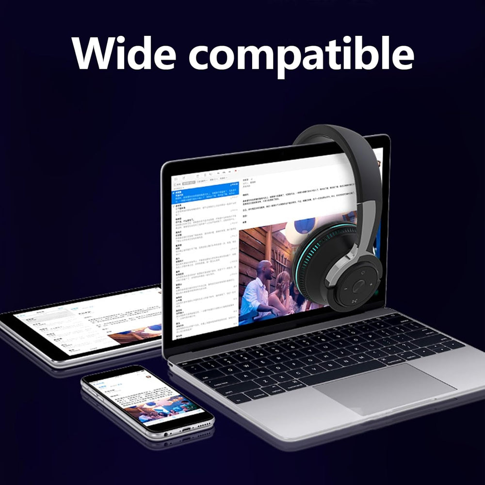 Hochwertiges faltbares Sonvix Gaming-Headset kabellos mit Bluetooth & leuchtenden RGB-Lichtern.