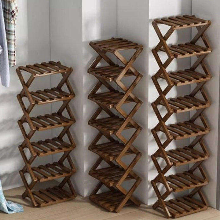 Robustes Faltregal für Schuhe, perfekt für die platzsparende Schuhaufbewahrung.
