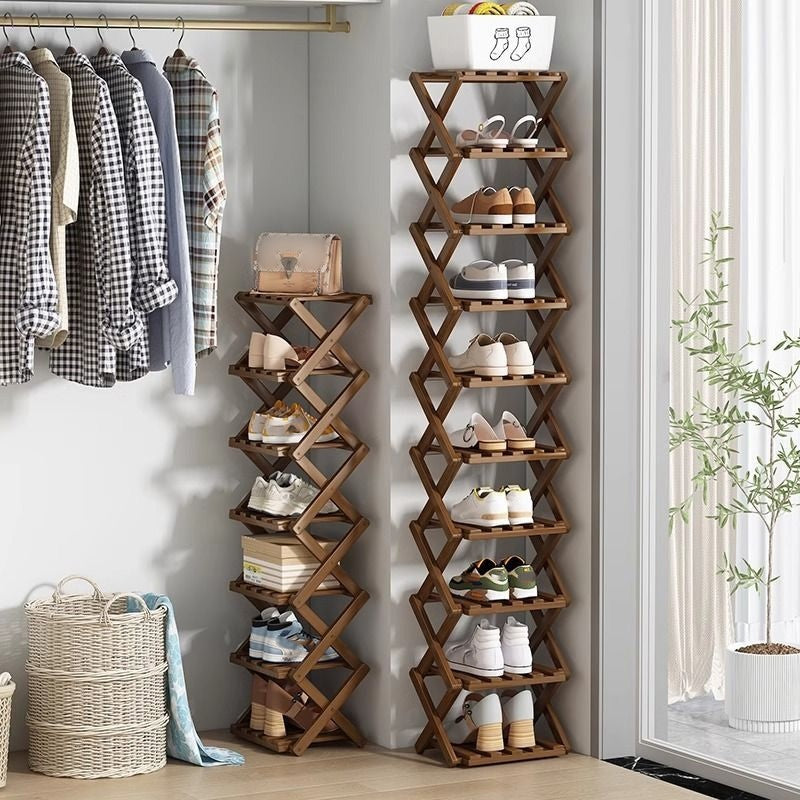 Design-Schuhregal, klappbar, bietet stilvolle Schuhaufbewahrung im Wohnbereich.