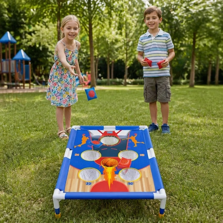 Familienspiel Sandsack-Wurfset für Indoor & Outdoor Spaß. Verbessert Koordination & Motorik bei Kindern & Erwachsenen.