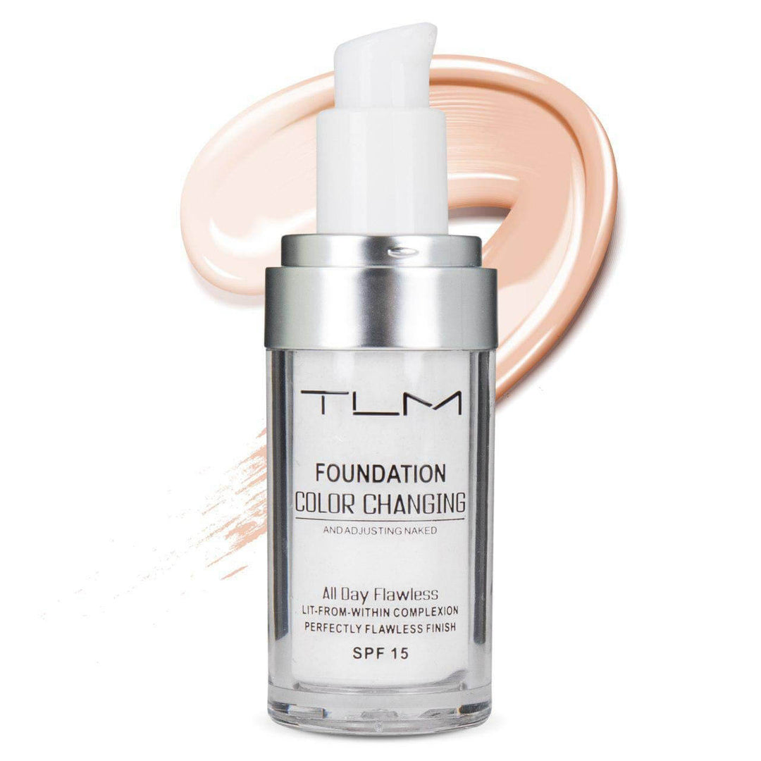 Farbwechselnde Damen Foundation, die sich dem Hautton anpasst für einen natürlichen, makellosen Teint. Kosmetik für Schönheit.