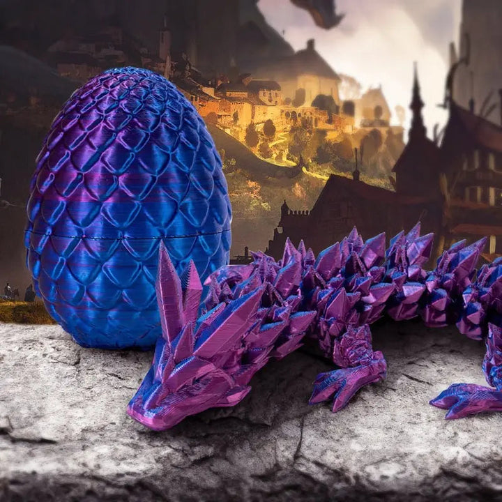 Artikuliertes 3D Drachenei Spielzeug mit beweglicher Drachenfigur, perfektes Fidget Toy & Geschenk.