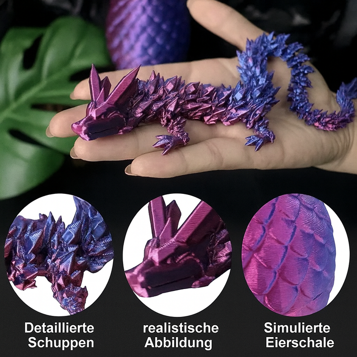 Bewegliches 3D Drachenei Spielzeug, perfektes Fidget Toy zum Stressabbau und magischen Spielen.