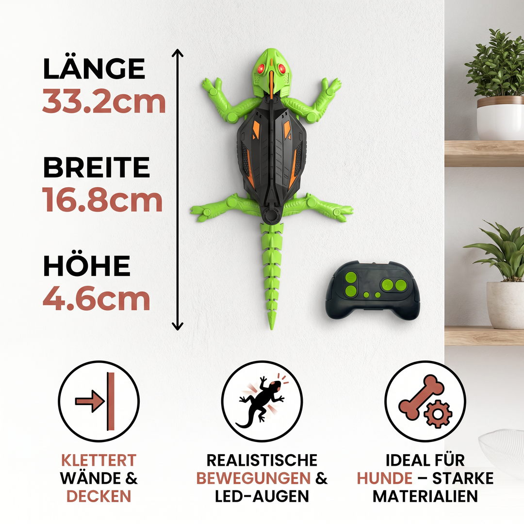 Haustier-Aktivitätsspielzeug: Ferngesteuerte interaktive Kletter-Eidechse, perfekt für Hundezubehör.