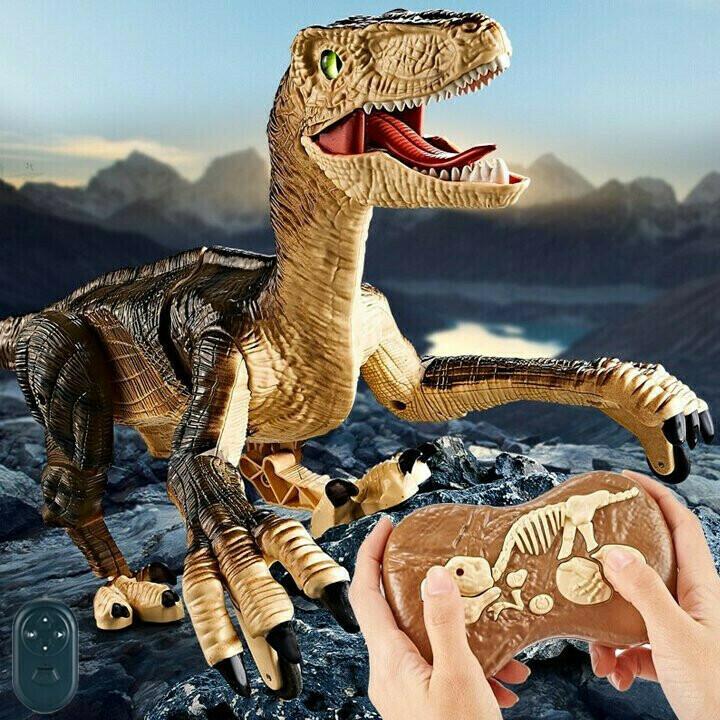 Detailreicher RC Dinosaurier Spielzeug mit realistischen Bewegungen, Sounds und Fernsteuerung.