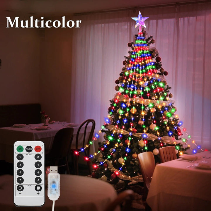USB-betriebene LED-Lichterkette mit 8 Modi für flexible Weihnachts- & Partydekoration innen & außen.