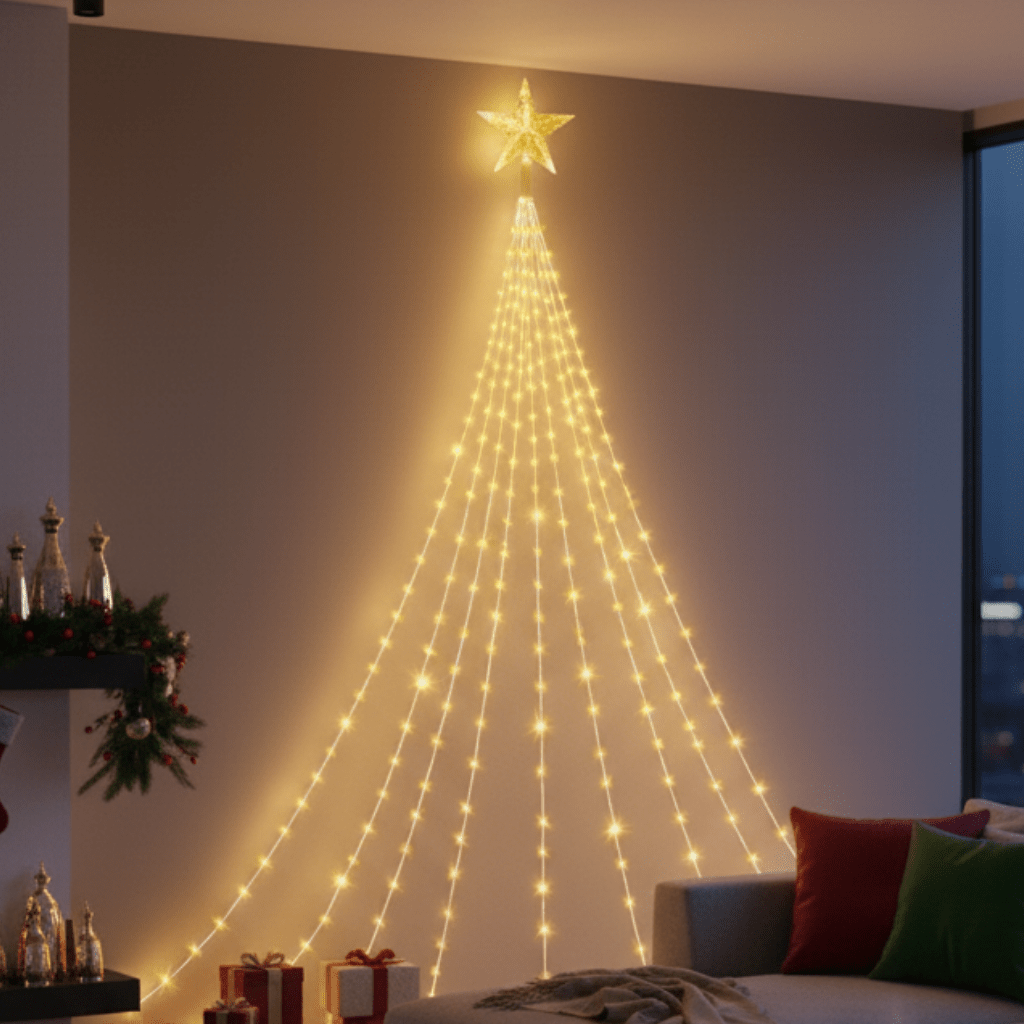Wasserdichte LED-Weihnachts-Lichterkette für stimmungsvolle Außenbeleuchtung im Garten & Balkon.