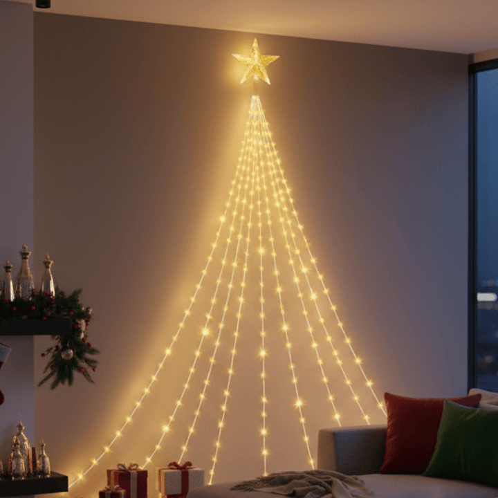 Wasserdichte LED-Weihnachts-Lichterkette für stimmungsvolle Außenbeleuchtung im Garten & Balkon.