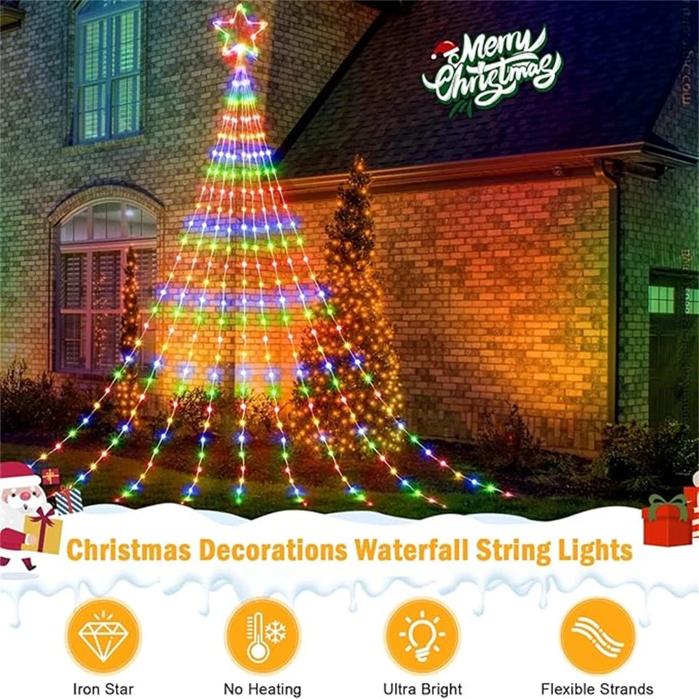 Hochwertige LED-Lichterkette, wasserfest, ideal für Weihnachtsdekoration, Terrasse & Events.
