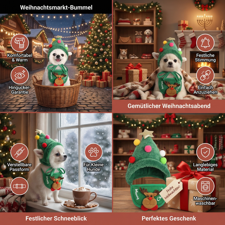 Elegantes Hunde-Hirschkostüm, personalisiertes Winter-Outfit für festliche Haustiere.