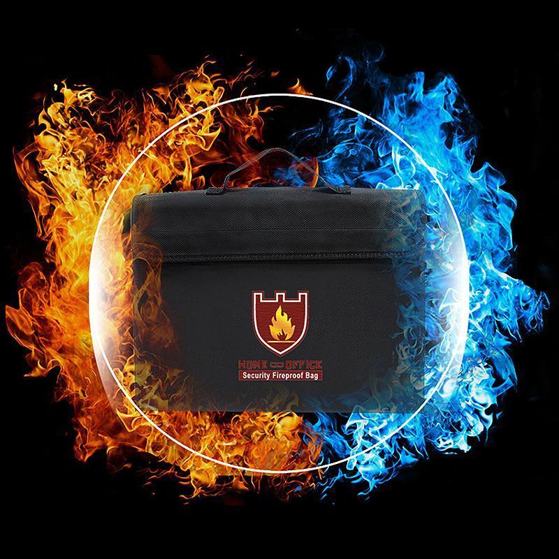 Tragbare feuerfeste Tasche mit Reißverschluss, wasserabweisend, für Pässe, Bargeld, Verträge & Wertsachen.