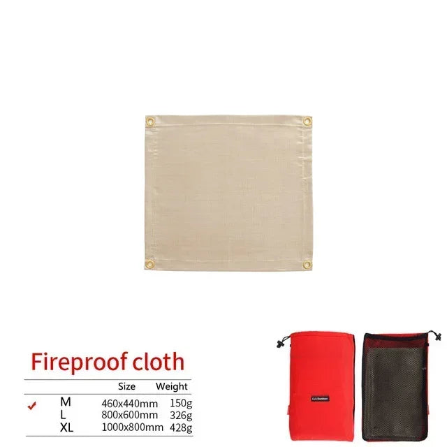 Sichere Feuerschutzmatte für Camping, Picknick und Garten. Hitzebeständige Unterlage schützt beim Grillen & Lagerfeuer.