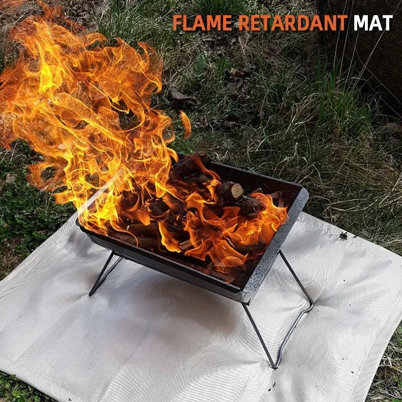 Vielseitige Feuerschutzmatte für Grill, Lagerfeuer & Camping. Effektiver Hitzeschutz für Garten und Outdoor-Aktivitäten.