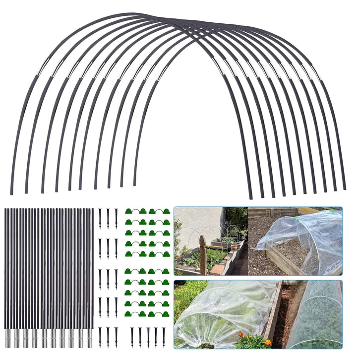 Fiberglas Pflanzentunnel-Bügel-Set für Garten & Frühbeet, schützt Pflanzen vor Wetter & Schädlingen.