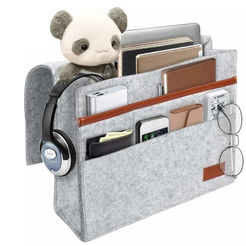 Vielseitiger Filz-Ordnungssystem-Organizer für Bett oder Sofa, schafft Komfort und zusätzlichen Stauraum im Zuhause.