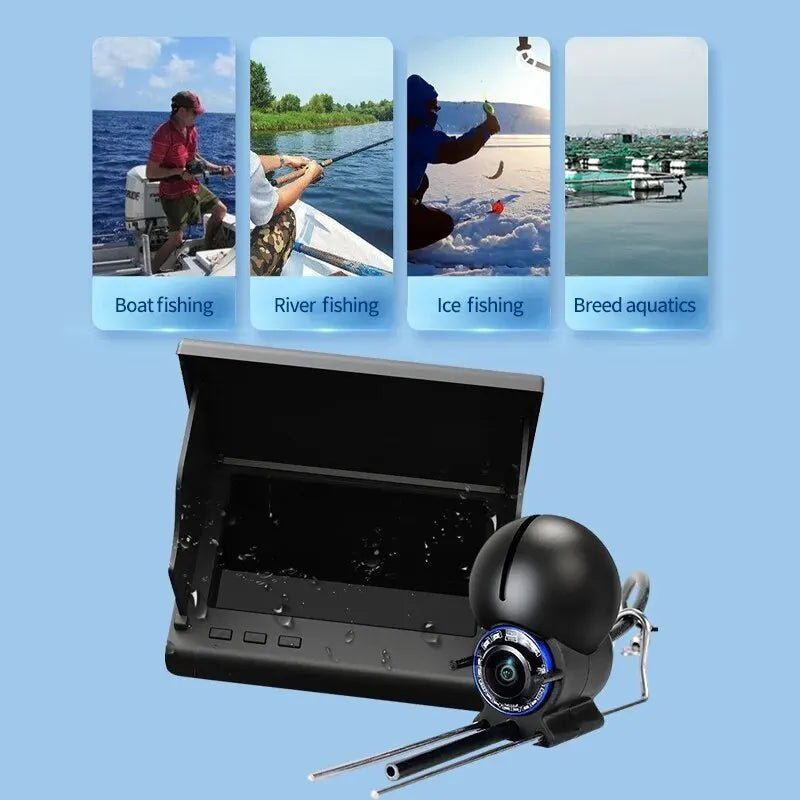 Wasserdichte FISHVISION Unterwasserkamera mit Fischfinder-Funktion, perfekt für Bootsangeln.