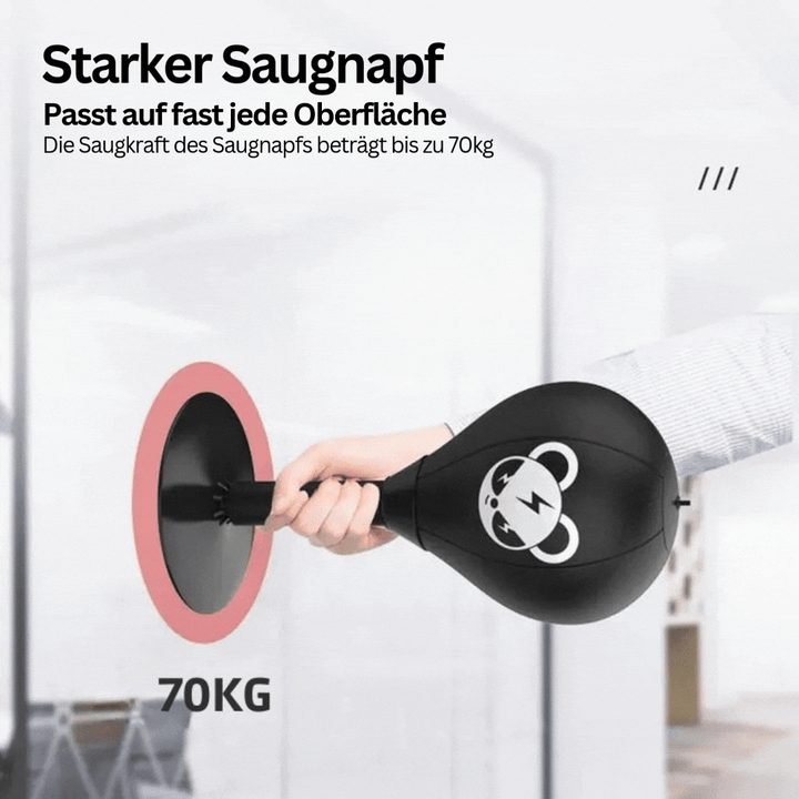 Fitness Boxball Sportgerät mit höhenverstellbarer Stange, einfach aufzubauen für effektives Boxtraining.