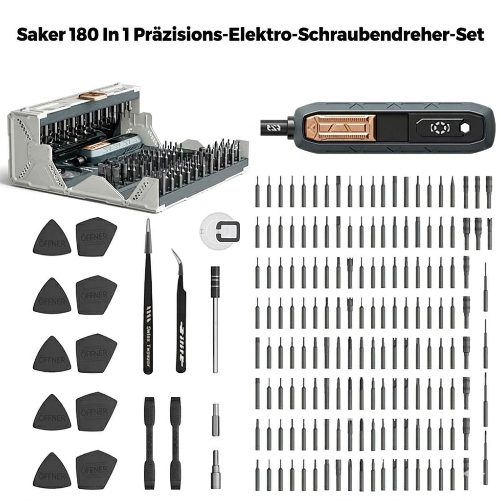 Vollständiges FixPro Reparaturset mit Schraubendrehern, Bits & Zubehör für vielseitige Anwendungen.