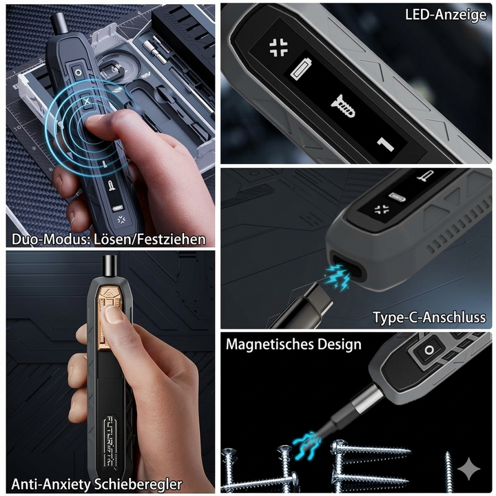 Vielseitiges Werkzeugset für Präzisionsarbeiten, inkl. magnetische Bits; unverzichtbar für Reparaturen.