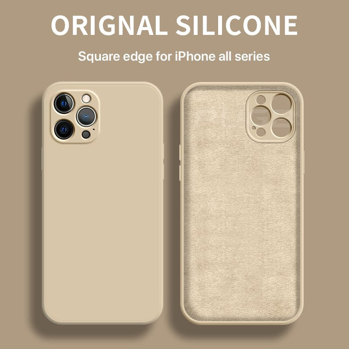 Stoßfeste Silikonhülle für iPhone 12. Flüssigsilikon Handyhülle für zuverlässigen Schutz & angenehmen Griff.