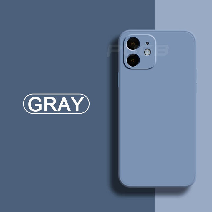 Rückseite der Flüssigsilikonhülle für iPhone 11. Stoßfeste Handyhülle in matter Oberfläche für optimalen Griff.