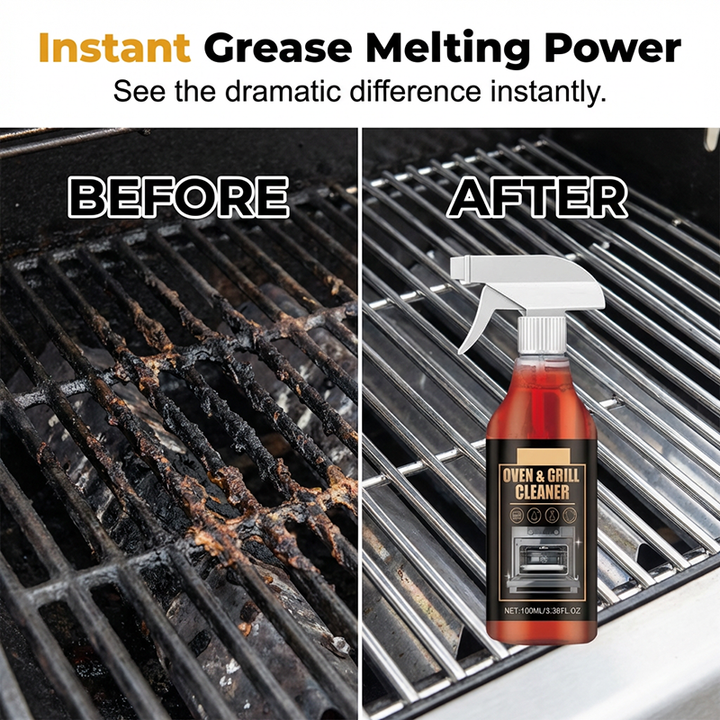Effektiver Backofenreiniger Spray entfernt mühelos Fett & Schmutz für Sauberkeit im Ofen.