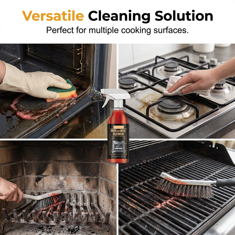 Vielseitiger Grill & Backofen Entfetter Spray als Haushaltshelfer für Küchenreinigung & Sauberkeit.