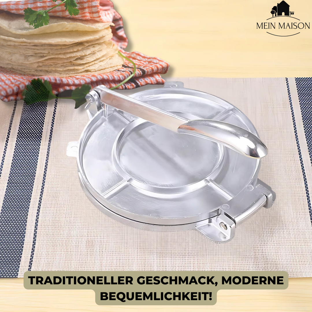 Die FlattaTilla Tortilla Presse: eine tolle Geschenkidee für Kochliebhaber. Einfache Zubereitung garantiert.