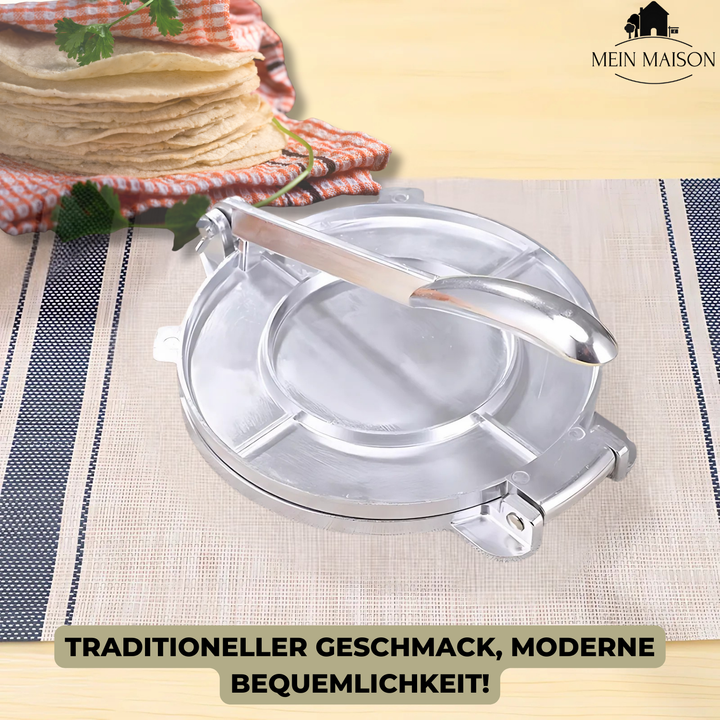 Die FlattaTilla Tortilla Presse: eine tolle Geschenkidee für Kochliebhaber. Einfache Zubereitung garantiert.