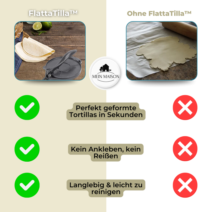 Effiziente Küchenhelfer-Teigpresse für Burritos, Tacos, Enchiladas und andere Fladenbrot-Spezialitäten.