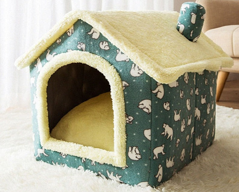 Waschbares, kleines Haustierhaus, flauschige Tierhöhle als gemütliches Hundebett & Katzenbett, weich & warm.