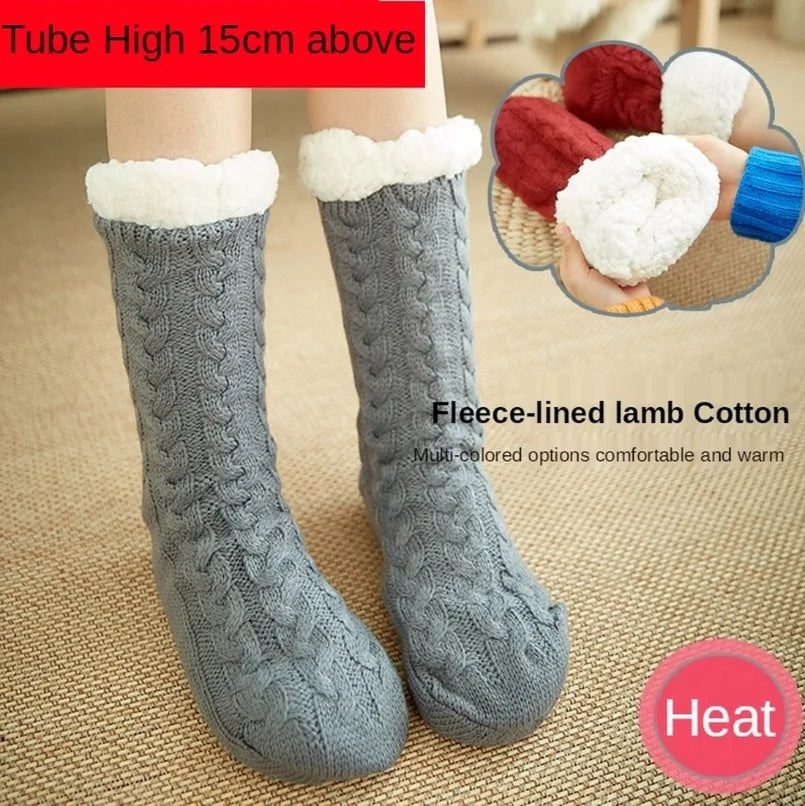 Rutschfeste Damen Kuschelsocken, ideal für sicheren Halt auf glatten Böden; bequeme Haussocken.