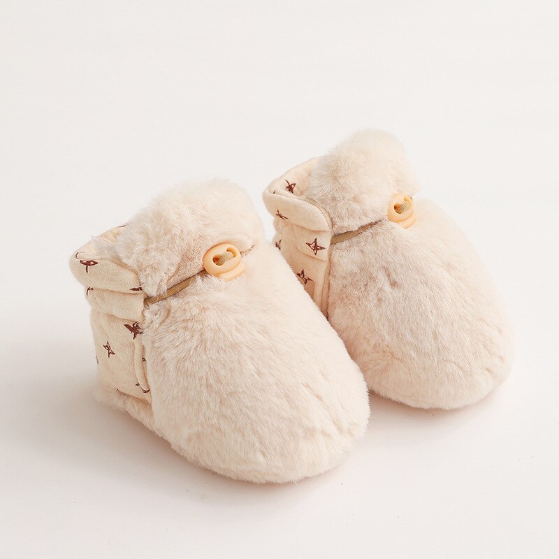 Warme, flauschige Baby Hausschuhe mit weichem Futter. Gemütliche Kleinkinderschuhe für warme Winterfüße.