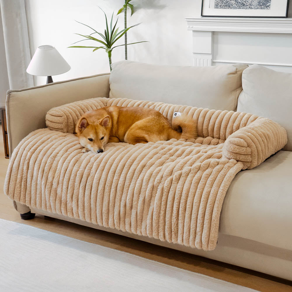 Weicher Hundebett-Sofabezug als Schutzmatte. Waschbar & rutschfest für Sauberkeit & Möbelschutz.